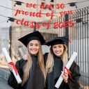 3pcs 2025 Graduation Banner, Glitter Graduation Decorations We Are So Proud of You Class of 2025 Congrats Grad Sign Garland Backdrop for High School College Party Supplies (Red)