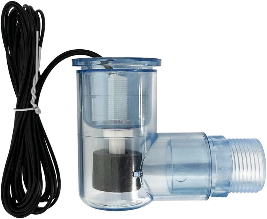 SS2 Condensate Float Switch Clear PVC Overflow Safety Level Sensor for HVAC Drain Pan with 3/4 Adaptor