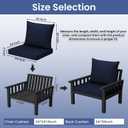THMINS Dark Blue Outdoor Patio Cushion Set of 4, 24x24 Inch Deep Seat and Back Cushions, Waterproof & Fade-Resistant, Removable Covers.