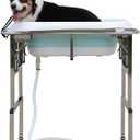 Dog Bathtub and Elevated Foldable Portable Wash Station for Dogs Bathing Grooming Indoor and Outdoor and Other Pets (PP-TUB-M-1)
