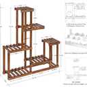 Wood Plant Stand Indoor Outdoor Multi Tiered Corner Plant Shelf Holder High Low Flower Rack Stand for Indoor Multiple Plants 9 Potted Organize Shelves in Living Room Garden Balcony Patio Yard