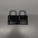 Combination Lock for Outdoor & Indoor, Weatherproof Combo Padlock | One-Push Unlocking, Heavy Duty, 4-Digit Security, Lock for Lockers, Gates, Fences, Sheds, Storage, 2-Pack, Black
