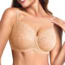 Minimizer Bras for Women Underwire Full Coverage Plus Size Unlined Bra for Heavy Breast (L)