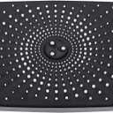 Rain Shower System Bathroom Square Starry Sky Top Spray, Household Shower Self-Cleaning Filter Shower Head, Supercharged Water (Color : Silver+Black, Size : 12inches)