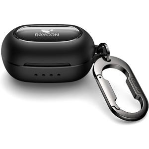 SURITCH Case for Raycon Everyday Earbuds Classic Headphones, Shockproof Magnetic Case for Raycon Bluetooth Headset True Wireless Earbuds, Protective Cover with Magnetic Lid Lock & Carabiner, Black