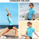Kanu Surf womens Marina Upf 50+ Short Sleeved Active Rashguard & Workout Top (Blue, XS)