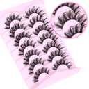 Lashes Wispy False Eyelashes Natural Fairy Fake Eyelashes Cat Eye Lashes Mink Long Strip Eyelashes Doll Manga Lashes 7 Pairs C Curly Lashes Pack by ALICROWN