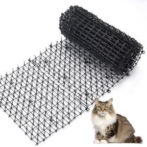 6.5ft Cat Scat Mat with Soft Spikes, Humane Indoor/Outdoor Cat Deterrent Mat for Garden, Countertops & Furniture, 78" x 11" Plastic Repellent Strip (BLACK)
