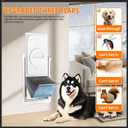 MIAOTONG 3-Flap Dog Door for Wall, Energy-Efficient Insulated Pet Door for Wall, Aluminum Lock Doggy Doors,Steel Frame and Telescoping Tunnel Dog Doors (Pets Up to 220 Lb) -X-Large, 3-Flap Extra Large for Wall