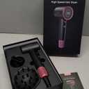Ionic Hair Dryer with Diffuser and Concentrator- 180000 RPM High Speed Blow Dryer, 3 Min Fast Drying, Heat-Control, Low Noise, Lightweight, Salon Professional Blow Dryer for Women, Men (Rose Pink)