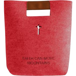 Christian Bible Cover Bag Cross Hollow-out Felt Tote Bag Holiday Gift Bag(Red) | Christmas Red, Recyclable Material
