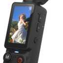 W & O Vlogging Camera with 180 Rotating Lens, Pocket Body Camera with Audio & Video Recording,7-Hour Battery, Handheld POV Cameras with 32GB Card, Easy One-Button Recording for Travel, Daily Life (Black)