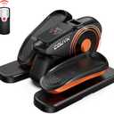 Under Desk Elliptical Machine,Electric Ellipse Leg Exerciser for Seniors Adults,Quite Portable with Display Monitor,Non-Slip Foot Straps and Remote Control and 12 Adjustable Speeds (Black-Orange)