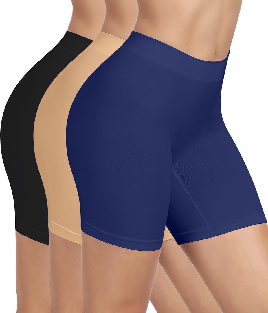 BESTENA Slip Shorts for Under Dresses Seamless Smooth Workout Yoga Bike Shorts for Women (XXL)