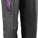 Milwaukee Leather Women's Classic Black Premium Leather Motorcycle Chaps w/Black Wing Embroidery-ML1179 (XX-Large, Purple)