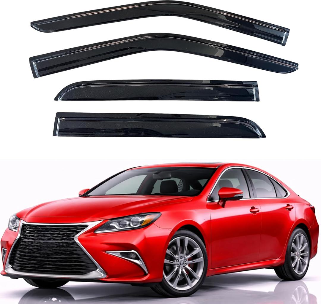 4 x KPY Rain Guards Fit for 2013-2018 Lexus ES300h ES350, Out-Channel Window Visors Vent Wind Deflectors 4PC, Car Accessories for 2013-2018 Lexus ES Series