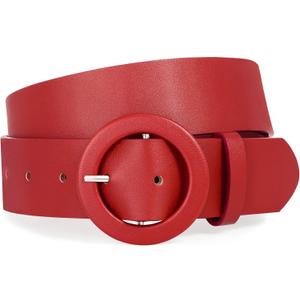 XZQTIVE Women's Wide Belt Fashion Candy Color Round Buckle Ladies Belt for Jeans Pants Dresses