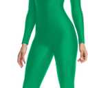 Women's Long Sleeve Unitard Dance Costume Spandex Full Body Suits One Piece Jumpsuits (Green) XL