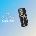 2 x Crossbody Case for iPhone 16 Pro - Black with Stylish Silver Detachable Chain - Big Bow