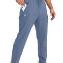 G Gradual Men's Sweatpants with Zipper Pockets Tapered Joggers for Men Athletic Pants for Workout, Jogging, Running (Slate Blue, Small)