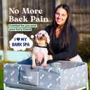 Dog Bath Tub - Free Brush & Towel Foldable & Portable Dog Washing Station Lightweight Elevated Design for Indoor & Outdoor Grooming