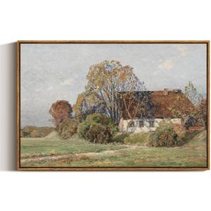 ARPEOTCY Large Framed Canvas Wall Art, Farm House Picture Decor, 20x30Inch, Bedroom Living Room Hallway Cottage Decor, Vintage French Country Farmhouse Art (30L" x 20W")