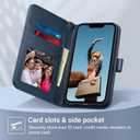 ULAK Compatible with iPhone Wallet 14 Case, Premium PU Leather Flip Cover with Card Holder Kickstand Feature Protective Phone Case Designed for iPhone 14 2022 6.1 Inch, Navy Blue