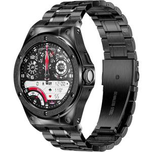 SUPLINK Stainless Steel Case and Bands Compatible with Google Pixel Watch 3 45mm Band for Men, Rugged Metal Protective Case Adjustable Replacement Strap for Pixel Watch 3 45mm (2024) - Black