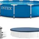 Intex Metal Frame 12ft x 30in Round Above Ground Swimming Pool Set w/Pump | 28211EP - 530 GPH Cartridge Filter Pump and Type A Filter Cartridge Included