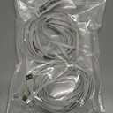 PDEEY 2 Pack 25 ft USB C Cable for Security Camera Outdoor Indoor, Type-C Extension Charging Cord Flat, Waterproof, with Wire Clips (White)