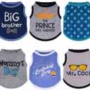 6 x Sadnyy 6 Pack Winter Dog Shirt Boy Pet Clothes Doggy Tee Tank Top Kitten Shirts with Letters for  Dogs Cats Soft Cozy Chihuahua Vest Apparel for Dog Cat Puppy(Small)