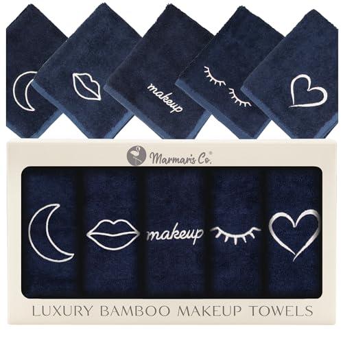 Marmaris Co. Luxury Makeup Washcloths for Face, 5-Pack Makeup Towels Face Washcloth, Viscose from Bamboo & Cotton