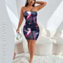 Tube Dress Tube Dresses for Women 2025 Party Mini Club Going Out Vacation Strapless Short Clubbing Bodycon Backless (XL)