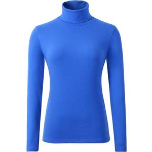 HieasyFit Women's Cotton Turtleneck Top Basic Layering Thermal Underwear(Blue XXL)