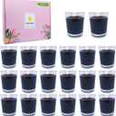 20 Packs Black Votive Candles with Clear Glass Holder, 1.8 Oz Unscented Soy Wax Candle for Home Decoration, Candle Gifts for Christmas Thanksgiving Halloween, 20 Pack of 1.8oz