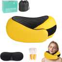 2025 New Travel Pillow, Travel Neck Pillows for Airplane, Neck Pillow Airplane - Memory Foam Neck Pillow for Traveling, Ultimate for Adults and Kids, Yellow