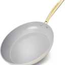 Sanho 12 Inch Nonstick Frying Pan, Diamond-Titanium Ceramic Coating PFAS/PFOA Free, Oven & Dishwasher Safe Skillet, Induction Compatible with Cool Touch PVD Handle