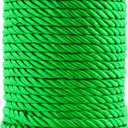 5mm 25m Twisted Rope Decorative Craft Decorative Nylon Rope Handmade Rope for Sewing Crafts Interior Decoration Home Decoration(Green)