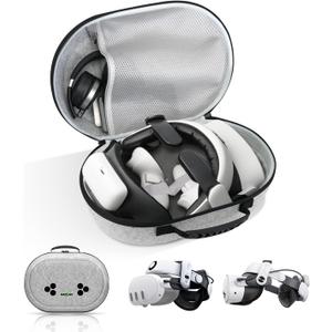 Large Carrying Case Compatible with BOBOVR S3/M3 Pro & KIWI Design Battery Head Strap, Hard Travel Case for Meta Quest 3S/Quest 3/Quest 2 VR Headset, Controller & Accessory with Lens Protector (L/For All Head Strap with Battery)