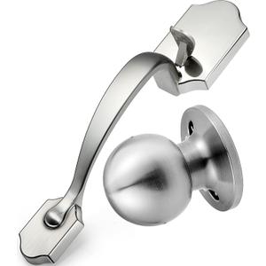 Front Door Handleset Entry Door Handle Set with Cove Knob for Right and Left Handed Sided Doors, Interior and Exterior Entrance Passage Lock, Satin Nickel