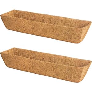 2 Pack 30 Inch Trough Coconut Liners for Window Box Planter Natural Coco Fiber Replacement Liner for Outdoor Plants Flowers Outside Coir Planters Porch Balcony Garden Decor