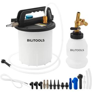 BILITOOLS 3L Brake Bleeder Vacuum Pump Kit, Universal One Person Pneumatic Brake System Clutch Fluid Bleeding Extractor Tool with Adapters & 1L Refilling Bottle