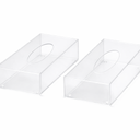 Box Cover, Acrylic Tissue Holder Napkin Dispenser for Home Office Restaurant Desk Decor,  Rectangular