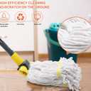 2 Pack Heavy Duty Mop Head Commercial Replacement for Floor Cleaning,Wet Industrial Cotton Looped End String Heads Refill,Yellow