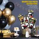 Leinuosen 24 Pieces 2026 Graduation Party Decorations Photo Display Centerpiece Sticks Photo Table Toppers for Congrats Grad Party Supplies High School College DIY Gifts(Black, Gold)