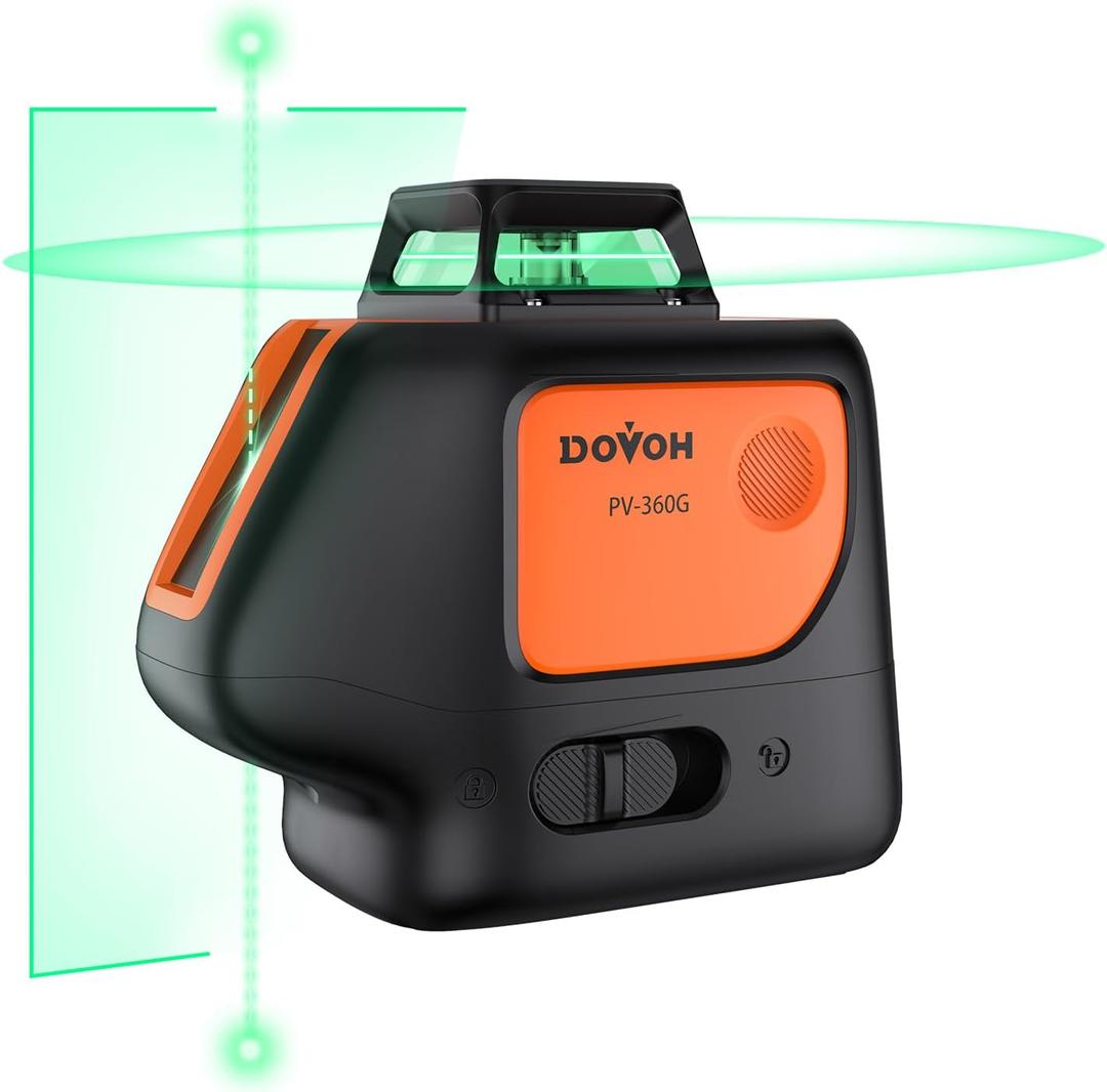 Plumb Dot Laser Level : DIY Green Point Laser Level 360 Self Leveling Rechargeable, Essential Edition, PV-360G