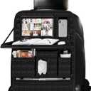 GMQ Backseat Car Organizer 1 Pack, Car Back Seat Organizers with Tray,Multifunctional Car Seat Back Organizer with Foldable Tablet Holder (Black, 1 PC)