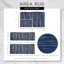 DII Textured Woven Rug Collection Hand-Loomed Shag Printed, 2x3 Ft, Chenille Stripe French Blue