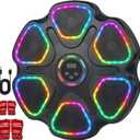 Music Boxing Machine for Adults & Kids, Interactive Music Punching Machine with 2 Gloves, Large Size Wall Mounted Electronic Boxing Target with 11 Modes & 9 Speeds for Home, Office and Gym, 15.16" x 15.16"