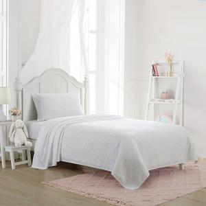 Eddie Bauer Kids - Queen Sheets, Stain Resistant Kids Bedding, Ideal for Toddler Bedding Set (Vivid Stripe Blue, Queen) (Twin/Twin XL, Confetti Pink)